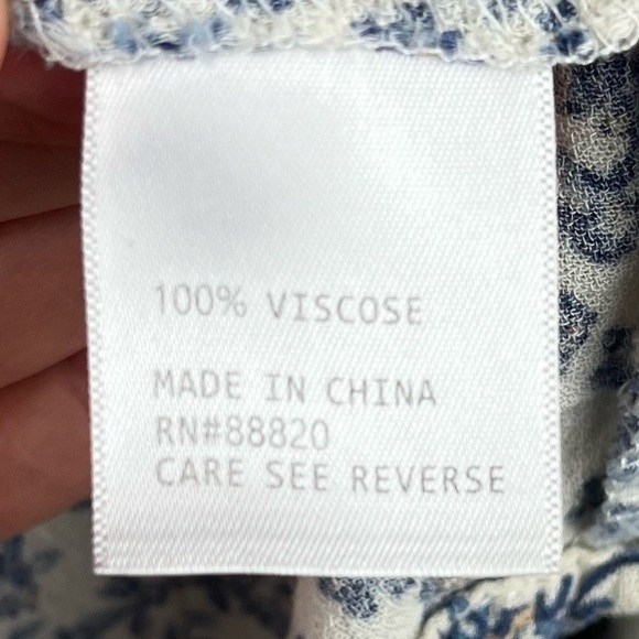 CYNTHIA ROWLEY Blouse Cottagecore Blue Floral Ditzy Top Medium - Picture 7 of 15